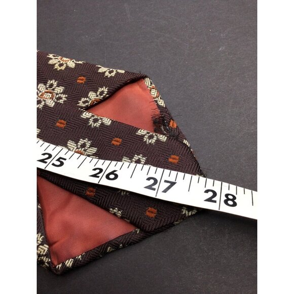 Vintage Andhurst Floral Patterned Brown Tie 100% Polyester Made in USA - Picture 8 of 8